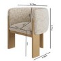 Beige Textured Fabric Curved Armchair – Jordyn 