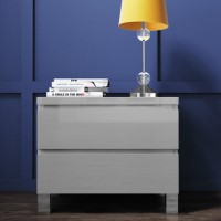 Jenson Grey High Gloss 2 Drawer Bedside Drawers