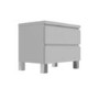 GRADE A1 - Jenson Grey High Gloss Bedside Table with 2 Drawers