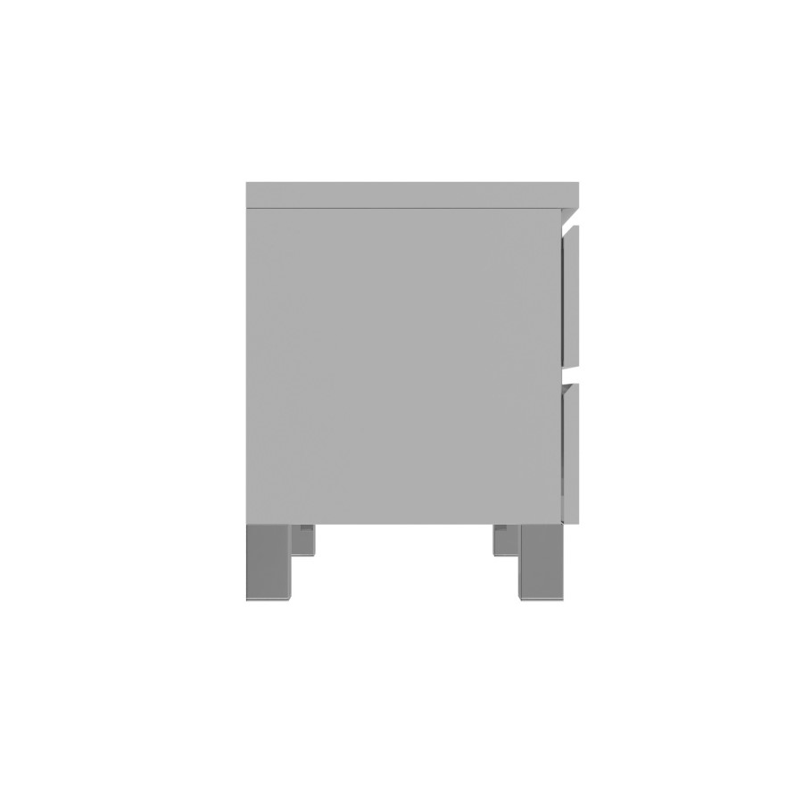 GRADE A1 - Jenson Grey High Gloss Bedside Table with 2 Drawers
