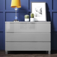 Jenson Grey High Gloss 3 Drawer Chest