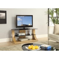 Jual Furnishings Curved Oak TV Stand 