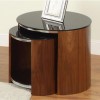 Jual Furnishings Curve nest of Tables in Walnut and black Glass