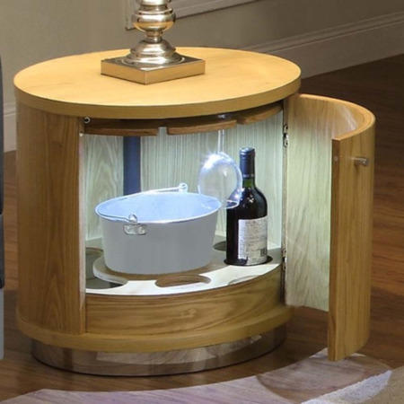 Jual Oak Mini Bar Lamp Table