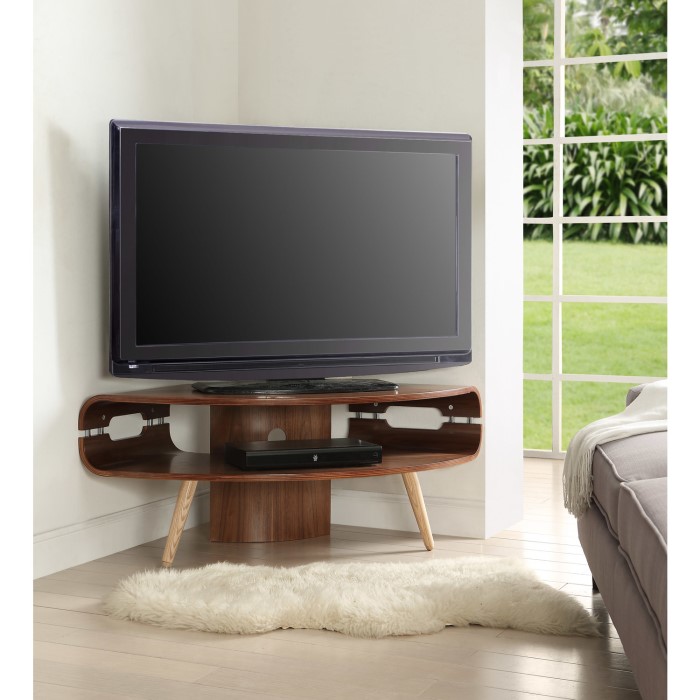 Walnut Retro Corner Tv Stand Furniture123