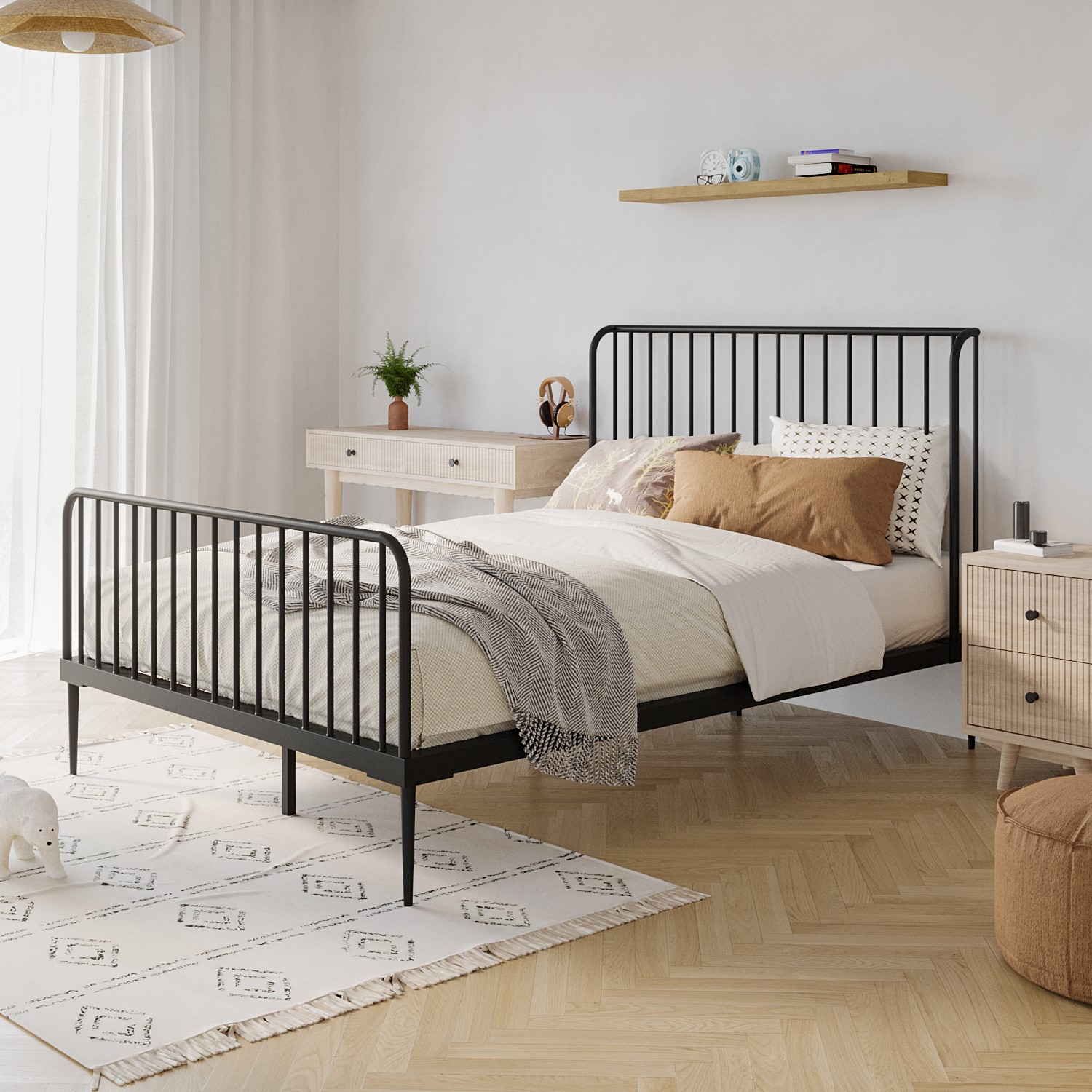 Photo of Black metal small double bed frame - jackson