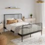 GRADE A1 - Black Metal Small Double Bed Frame - Jackson