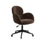 ALMOST PERFECT - Brown Velvet Swivel Office Chair - Joelle