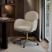 Beige Chenille Swivel Office Chair - Joelle