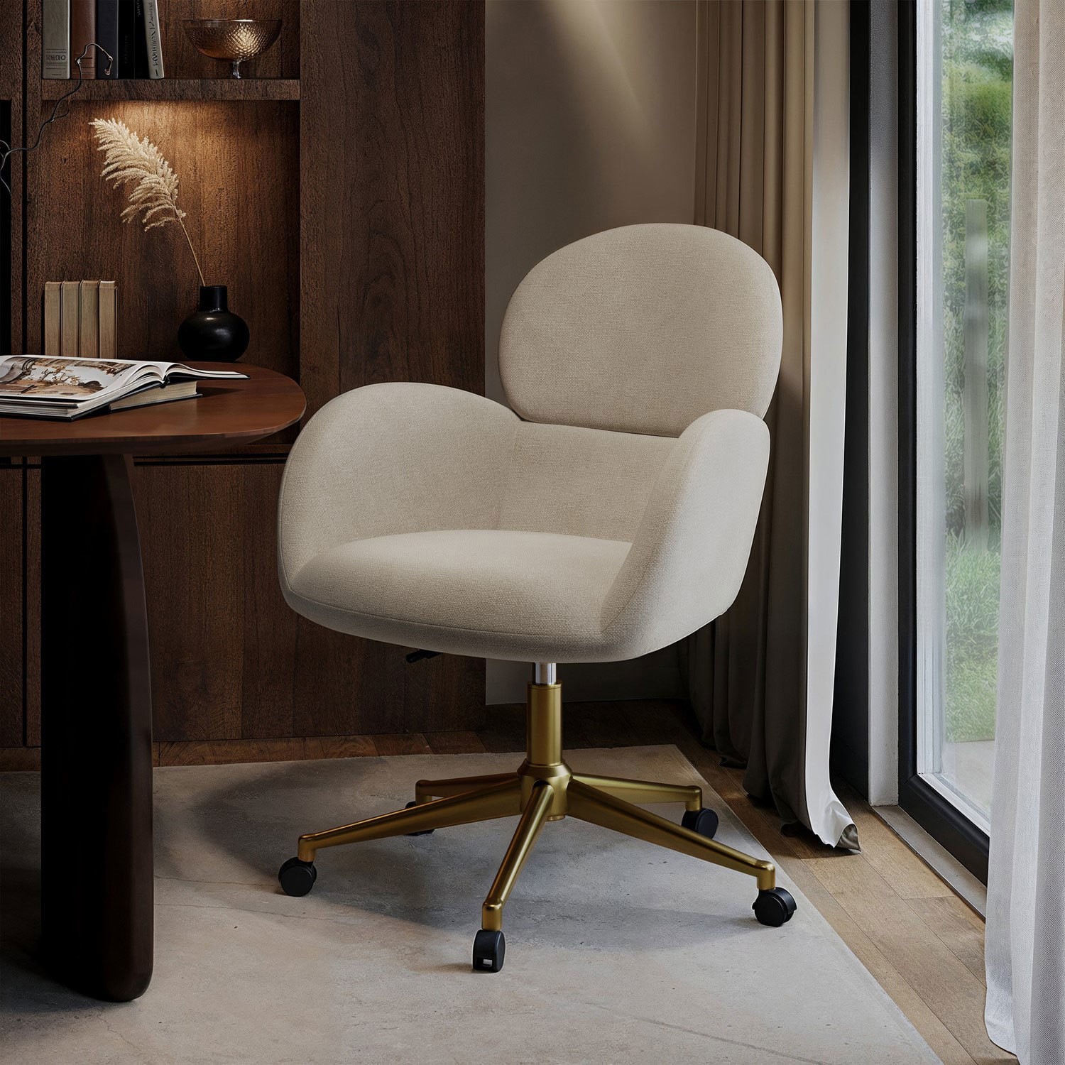 Chenille Swivel Office Chair