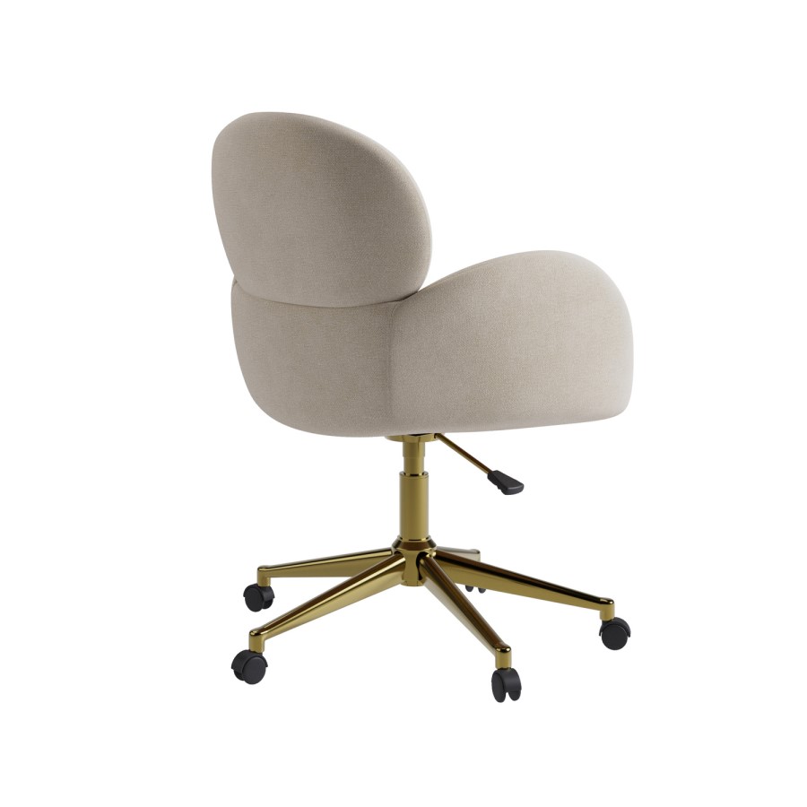 ONLY OPENED - Beige Chenille Swivel Office Chair - Joelle