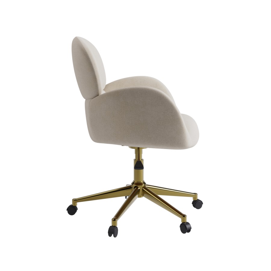 ONLY OPENED - Beige Chenille Swivel Office Chair - Joelle