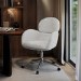 Beige Boucle Swivel Office Chair - Joelle