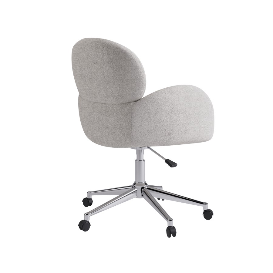 ONLY OPENED - Beige Boucle Swivel Office Chair - Joelle