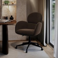 Brown Velvet Swivel Office Chair - Joelle Brown Velvet Swivel Office Chair - Joelle