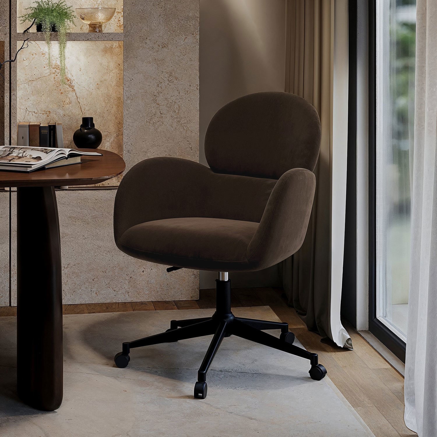Velvet Swivel Office Chair