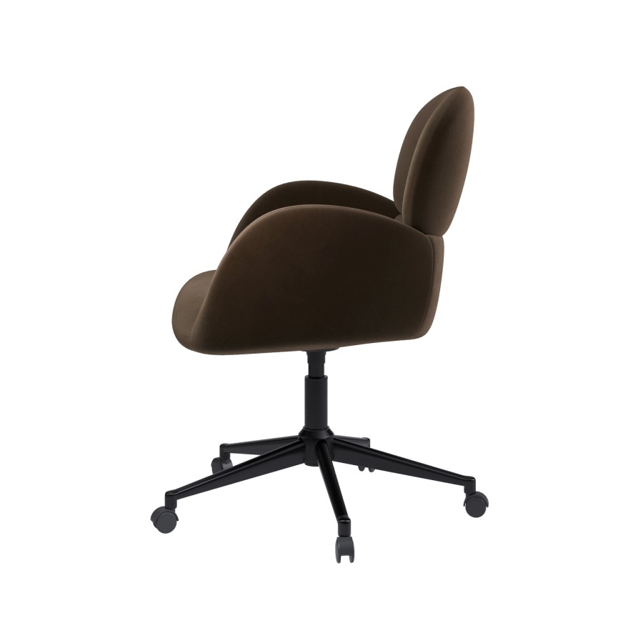 ONLY OPENED - Joelle Office Chair In Brown Velvet