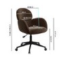 ALMOST PERFECT - Brown Velvet Swivel Office Chair - Joelle