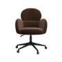 Brown Velvet Swivel Office Chair - Joelle