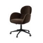 Brown Velvet Swivel Office Chair - Joelle