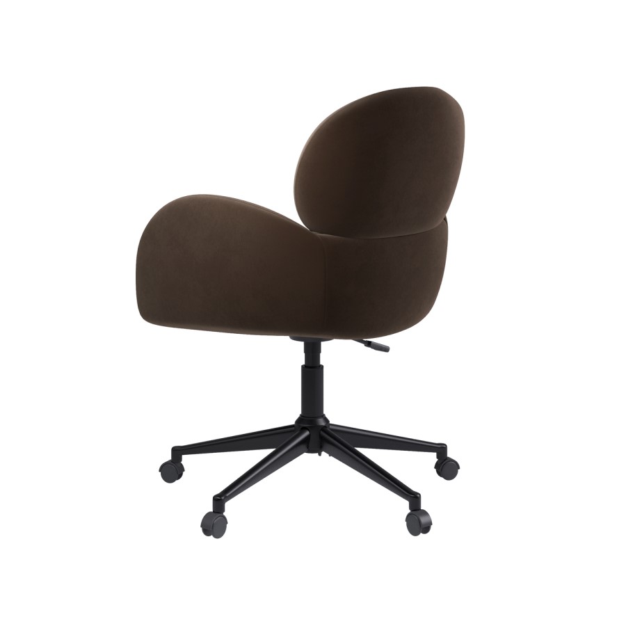 Brown Velvet Swivel Office Chair - Joelle