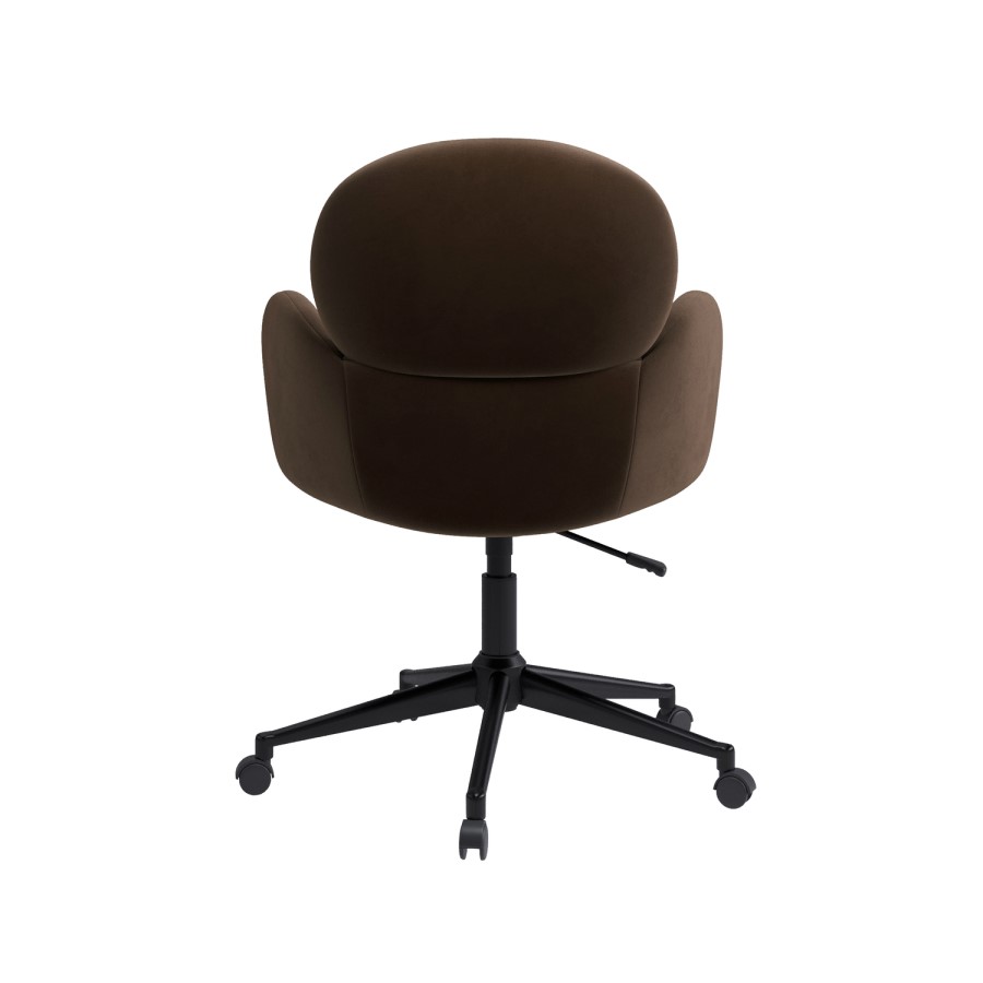 Brown Velvet Swivel Office Chair - Joelle