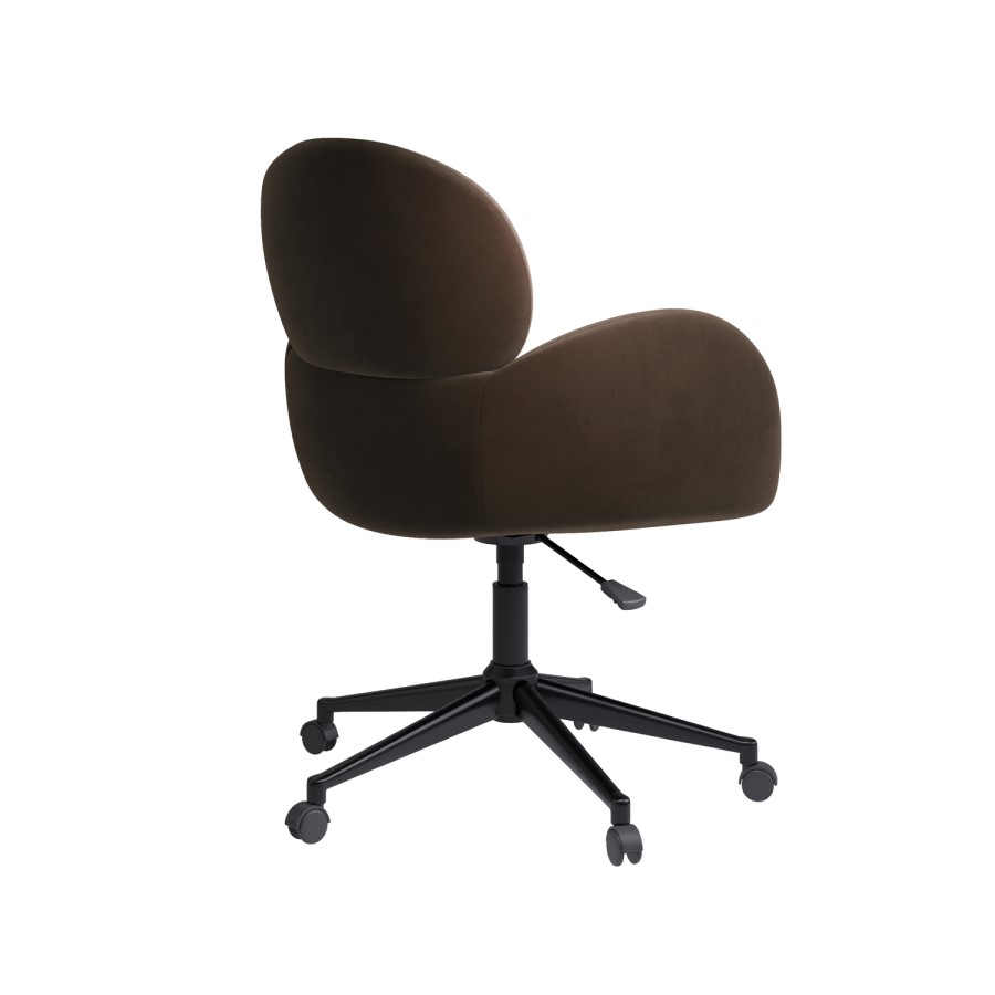 ALMOST PERFECT - Brown Velvet Swivel Office Chair - Joelle