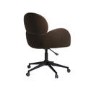 ALMOST PERFECT - Brown Velvet Swivel Office Chair - Joelle