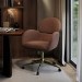 Brown Boucle Swivel Office Chair - Joelle
