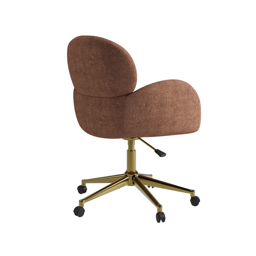 ALMOST PERFECT - Brown Boucle Swivel Office Chair - Joelle