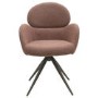 Set of 6 Rust Boucle Swivel Dining Chairs - Joelle