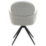 Set of 6 Beige Boucle Swivel Dining Chairs - Joelle