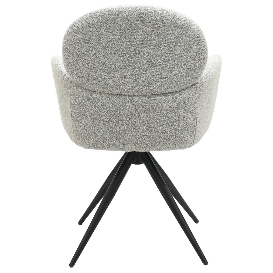 Set of 2 Beige Boucle Swivel Dining Chairs - Joelle