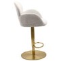 Set of 2 Beige Boucle Adjustable Swivel Bar Stools with Back - Joelle