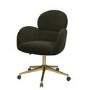Dark Green Baby Boucle Swivel Office Chair - Joelle 