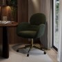 Dark Green Baby Boucle Swivel Office Chair - Joelle 