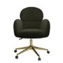 Dark Green Baby Boucle Swivel Office Chair - Joelle 