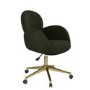 Dark Green Baby Boucle Swivel Office Chair - Joelle 