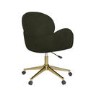 Dark Green Baby Boucle Swivel Office Chair - Joelle 