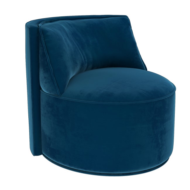 Navy Velvet Retro Chair - Jamie