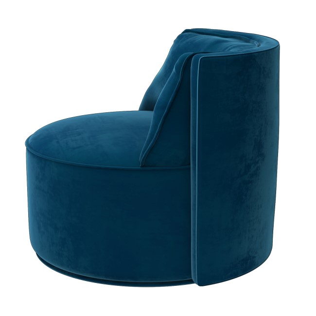 Navy Velvet Retro Chair - Jamie