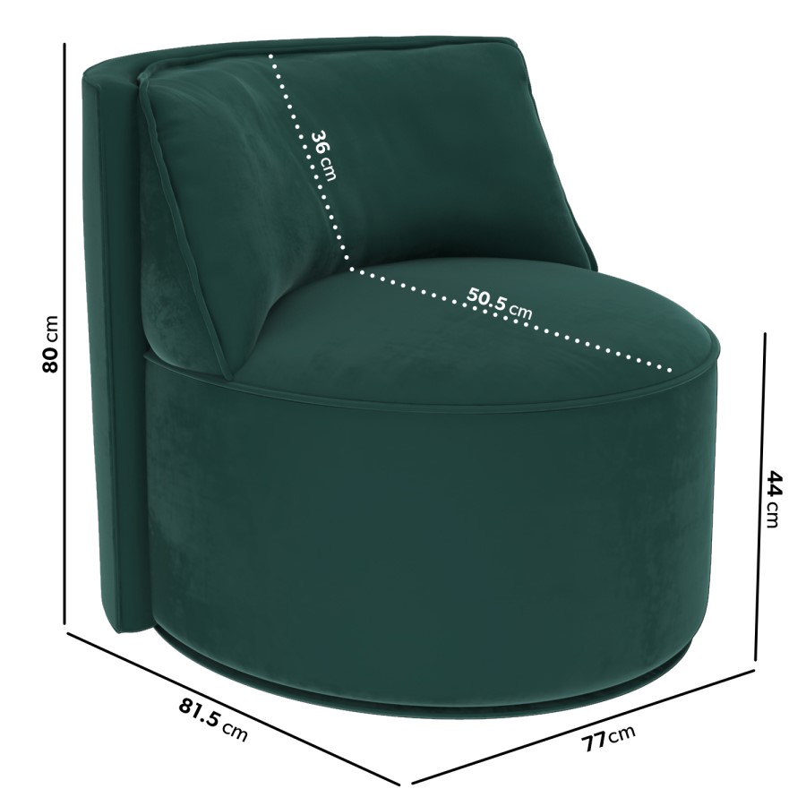 GRADE A1 - Green Velvet Accent Chair - Jamie
