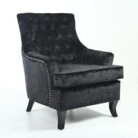 Jamestown Black Crushed Velvet Fabric Armchair