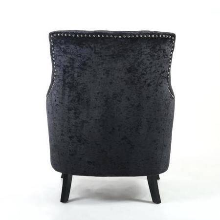 Jamestown Black Crushed Velvet Fabric Armchair