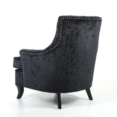 Jamestown Black Crushed Velvet Fabric Armchair