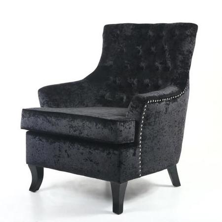 Jamestown Black Crushed Velvet Fabric Armchair