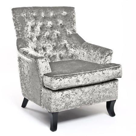 Jamestown Crushed Velvet Silver Occasional Armchair ...