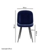 Set of 2 Navy Blue Velvet Dining Chairs - Jenna