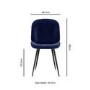GRADE A2 - Set of 2 Navy Blue Velvet Dining Chairs with Black Legs - Jenna