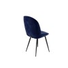 GRADE A2 - Set of 2 Navy Blue Velvet Dining Chairs with Black Legs - Jenna